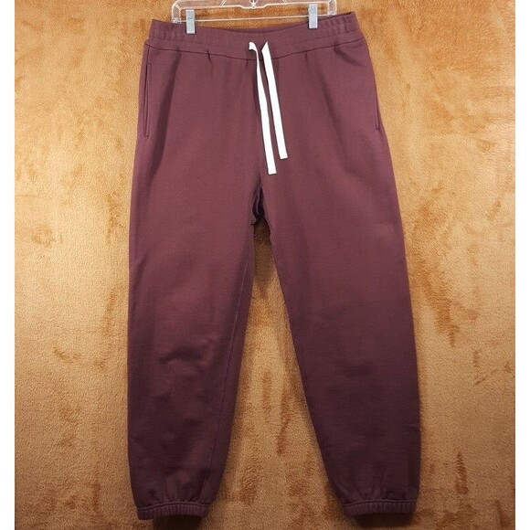 JIL SANDER Sweatpants Mens XL Burgundy Pull On Tapered Drawstring Jogger - Picture 1 of 12